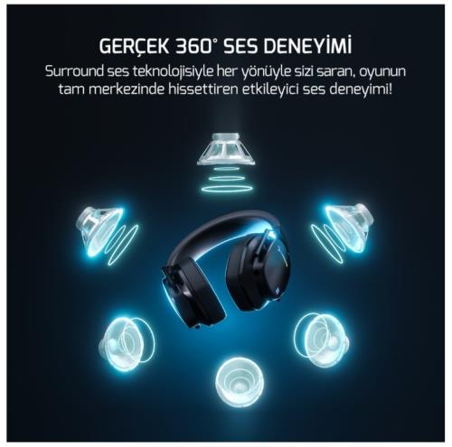 GAMEPOWER KAI Titanium Ultra Wireless 7.1 Surround Hi-Fi Rainbow Gaming (Oyuncu) Kulaklık
